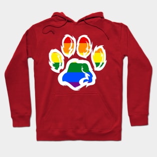 LGBT Pride Paw Rainbow Furry Print Hoodie